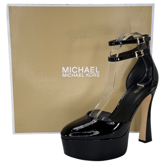 Michael Kors Martina Black Patent Leather Womens High Heels Size 8.5M - Picture 11 of 14